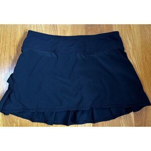 LULULEMON RUN PACE SETTER SKIRT BLACK SKORT TENNIS GOLF FLIRTY GYM PICKLEBALL- 6